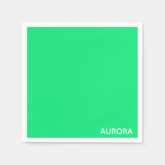 Aurora groene kleurnaam servet (Voorkant)