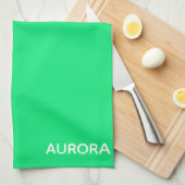 Aurora groene kleurnaam theedoek (Quarter Fold)