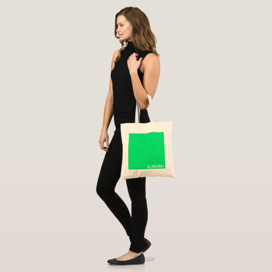 Aurora groene kleurnaam tote bag (Voorkant (model))