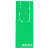 Aurora groene kleurnaam wijn cadeautas (Voorkant)