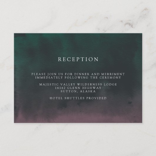 Aurora | Huwelijksreceptie Informatiekaartje (Voorkant)