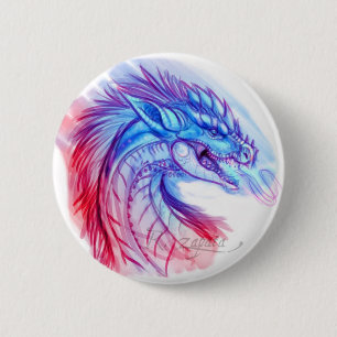 Aurora Ice dragon Ronde Button 5,7 Cm
