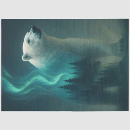 Aurora Ijsbeer – Arctisch Fantasielandschap Tissuepapier (Voorkant)