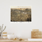 Aurora, IL Panorama - 1867 Poster (Keuken)