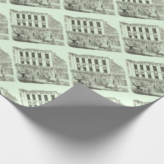 Aurora Illinois Aurora Beacon News 1871 Stone Lith Cadeaupapier (Hoek)