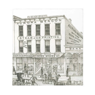 Aurora Illinois Aurora Beacon News 1871 Stone Lith Notitieblok
