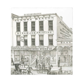 Aurora Illinois Aurora Beacon News 1871 Stone Lith Notitieblok