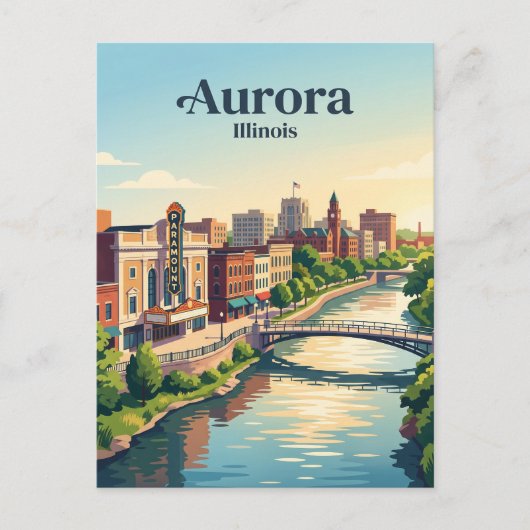 Aurora, Illinois Briefkaart (Voorkant)