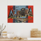 Aurora, Illinois - grote letterscènes Poster (Keuken)
