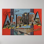 Aurora, Illinois - grote letterscènes Poster (Voorkant)