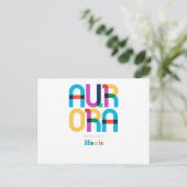 Aurora Illinois Mid Century, Pop Art Briefkaart (Staand voorkant)