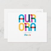 Aurora Illinois Mid Century, Pop Art Briefkaart (Voorkant / Achterkant)