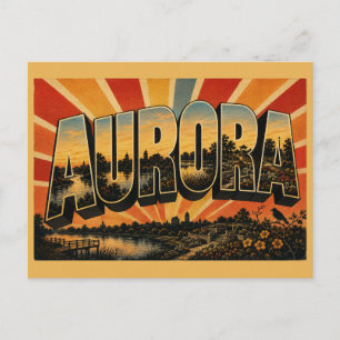 Aurora Illinois Rivier Meren Verzonken Tuin Kunst Briefkaart