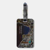 Aurora Illinois South Broadway Neon Art 1920 Bagagelabel (Achterkant verticaal)