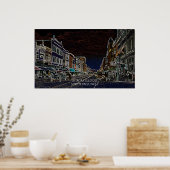 Aurora Illinois South Broadway Neon Art 1920 Poster (Keuken)