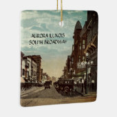 Aurora Illinois South Broadway WATERVERF Art 1920 Keramisch Ornament (Rechts)
