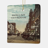 Aurora Illinois South Broadway WATERVERF Art 1920 Keramisch Ornament (Links)