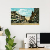 Aurora Illinois South Broadway WATERVERF Art 1920 Poster (Thuiskantoor)