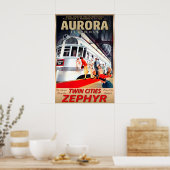 Aurora Illinois Twin Cities Zephyr Burlington Poster (Keuken)