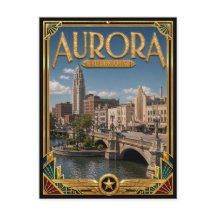 Aurora Illinois Vintage Art Deco Gouden Tijdperk