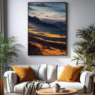 Aurora in de Bergen Poster