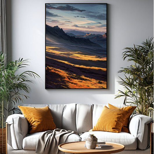 Aurora in de Bergen Poster