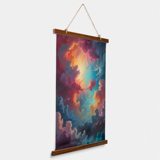 Aurora in de wolken hangend wandkleed (Gebogen)