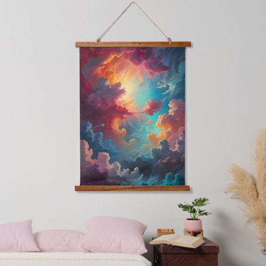 Aurora in de wolken hangend wandkleed (Slaapkamer)