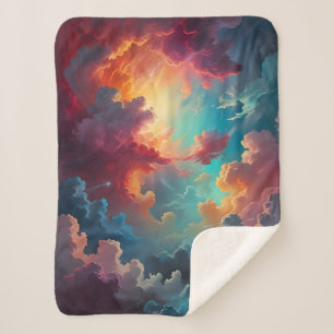 Aurora in de wolken sherpa deken