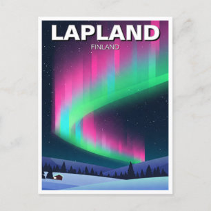 Aurora in Lapland Finland Reizen Briefkaart