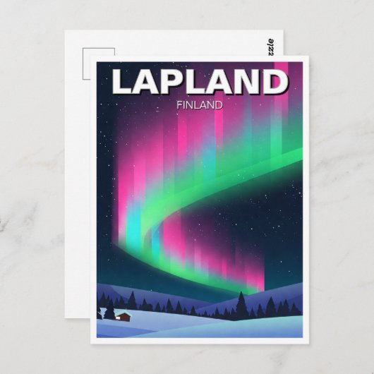 Aurora in Lapland Finland Reizen Briefkaart (Voorkant / Achterkant)
