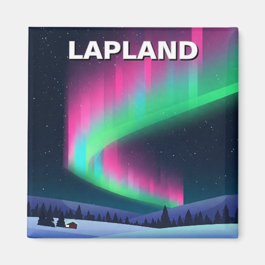 Aurora in Lapland Finland Reizen Magneet (Voorkant)