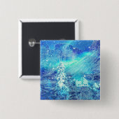 Aurora in Valleys Vierkante Button 5,1 Cm (Voorkant /achterkant)
