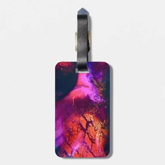 Aurora-Inspired Luxury Art Bagagelabel (Achterkant verticaal)
