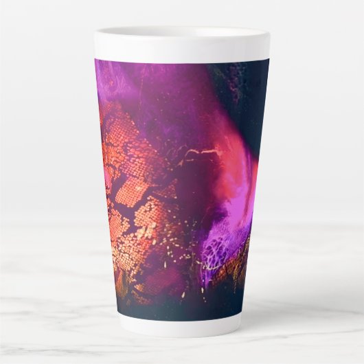 Aurora-Inspired Luxury Art Latte Mok (Voorkant)