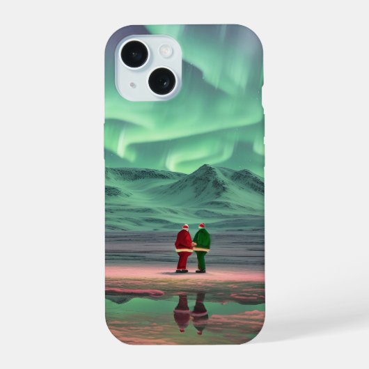 Aurora Kerst iPhone 15 Case (Achterkant)