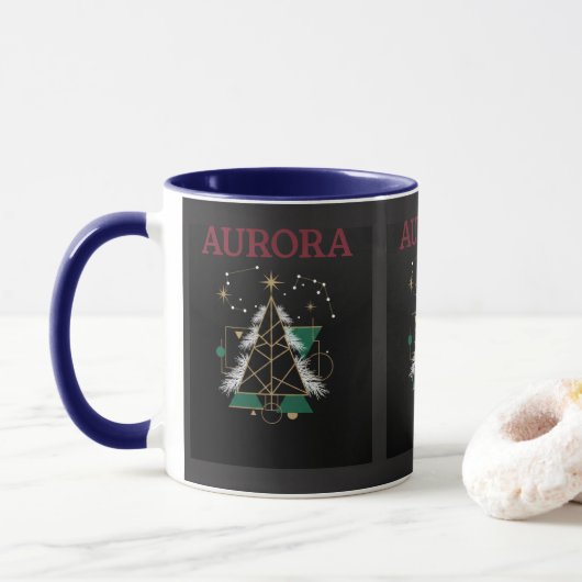 AURORA – Kerst Vector Mok voor Winter Vakanties (Met donut)