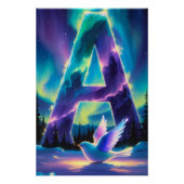 Aurora Letter A Poster | Northern Lights Art Print (Voorkant)