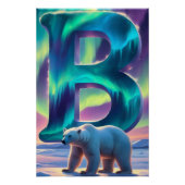 Aurora Letter B Poster | Northern Lights Art Print (Voorkant)