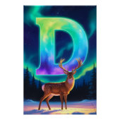 Aurora Letter D Poster | Northern Lights Art Print (Voorkant)