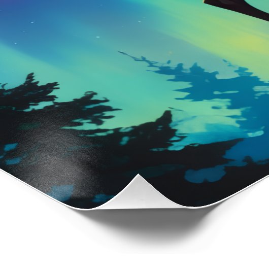 Aurora Letter E Poster | Northern Lights Art Print (Hoek)