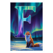 Aurora Letter F Poster | Northern Lights Art Print (Voorkant)