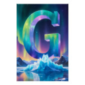 Aurora Letter G Poster | Northern Lights Art Print (Voorkant)