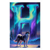 Aurora Letter H Poster | Northern Lights Art Print (Voorkant)