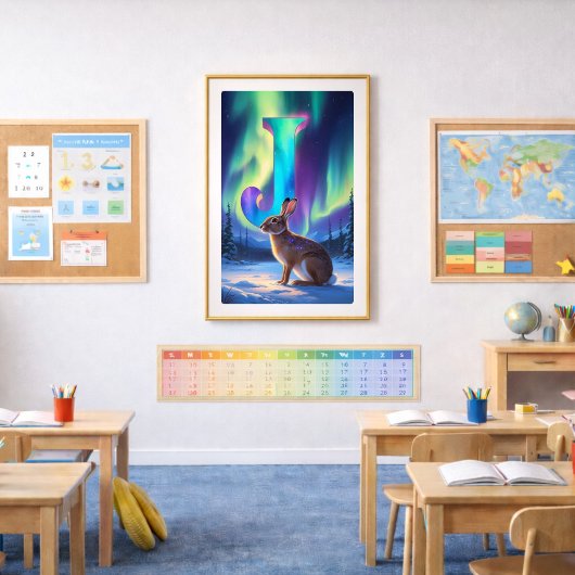 Aurora Letter J Poster | Print Kunst Noordelijke L