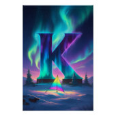 Aurora Letter K Poster | Kunst van het Noorderlich (Voorkant)