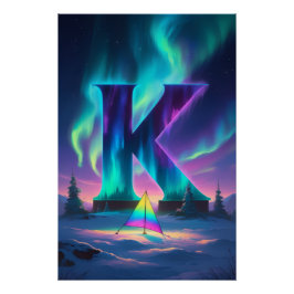 Aurora Letter K Poster | Kunst van het Noorderlich