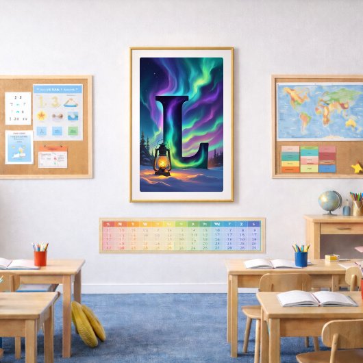 Aurora Letter L Poster | Kunst van het Noorderlich