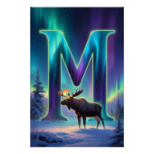 Aurora Letter M Poster | Kunst van het Noorderlich (Voorkant)