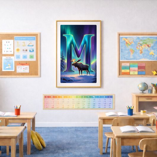 Aurora Letter M Poster | Kunst van het Noorderlich